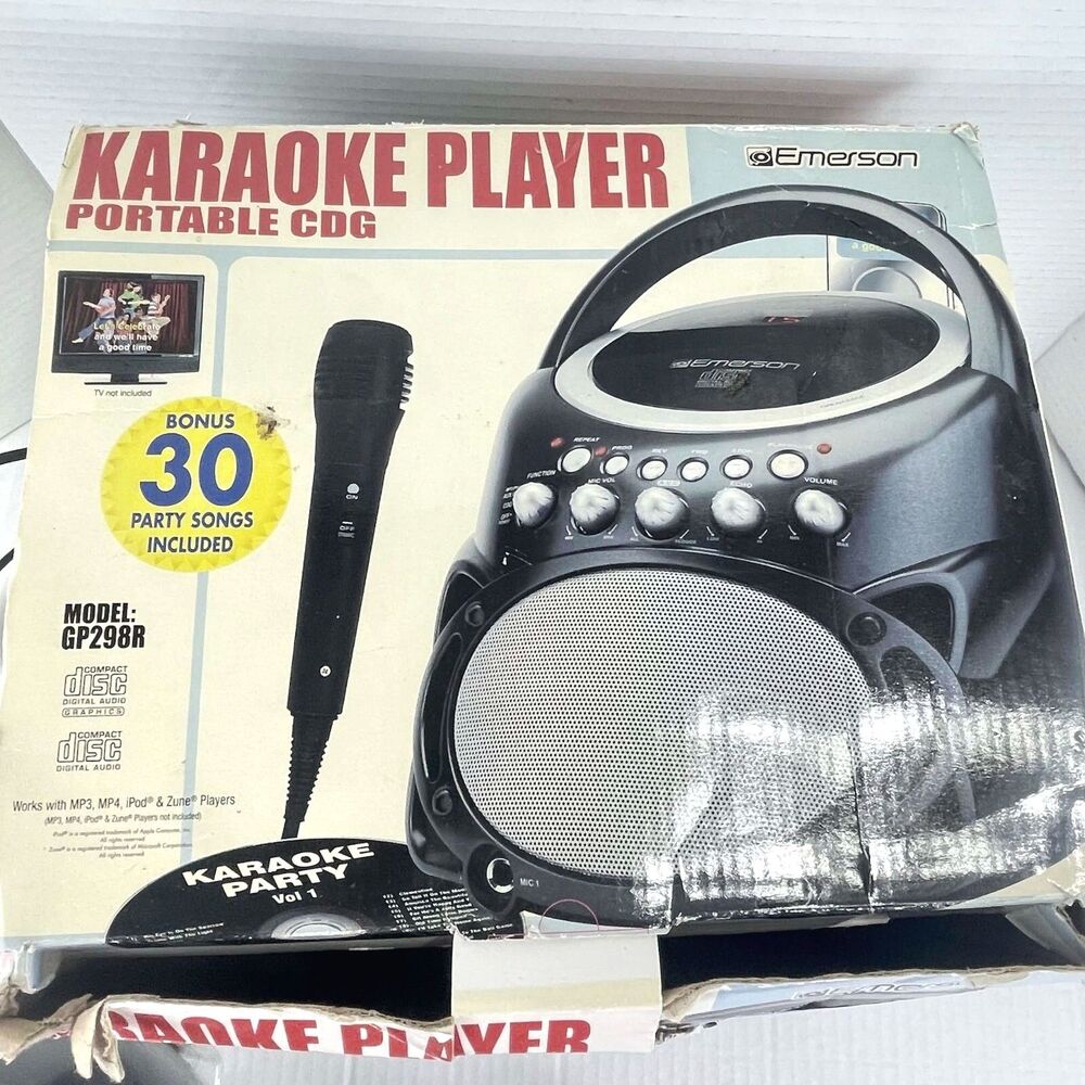 Vintage Emerson Karaoke Player Portable CDG Compact Disc Digital Audio Works